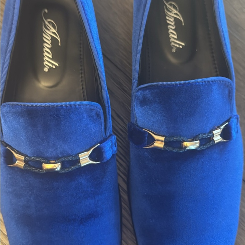 Amalfi Blue Slip-On Loafers with Studded Detail